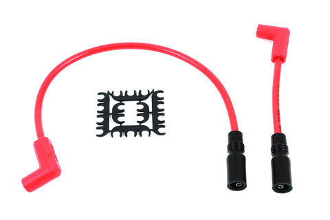 Accel 8mm S/S Spiral Core Ignition Wire Set Red - V-Twin Mfg.