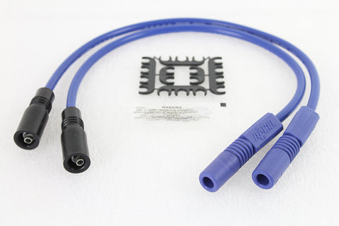 Accel 8mm S/S Spiral Core Ignition Wire Set Blue - V-Twin Mfg.