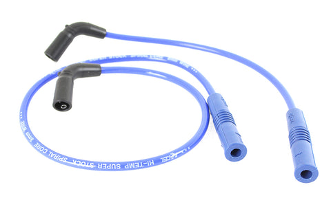Accel 8mm S/S Spiral Core Ignition Wire Set Blue - V-Twin Mfg.