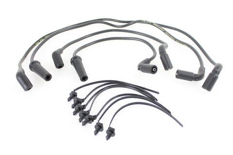Accel 8mm S/S Spiral Core Ignition Wire Set Black - V-Twin Mfg.