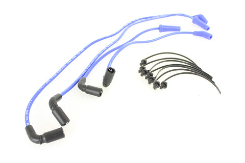 Accel 8mm S/S Spiral Core Ignition Wire Set Blue - V-Twin Mfg.