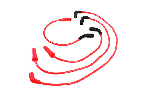 Accel 8mm S/S Spiral Core Ignition Wire Set Red - V-Twin Mfg.