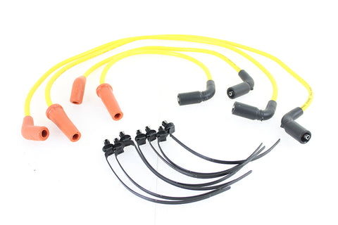 Accel 8mm S/S Spiral Core Ignition Wire Set Yellow - V-Twin Mfg.