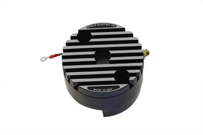 Low Output 12 Volt Regulator End Cover Black - V-Twin Mfg.