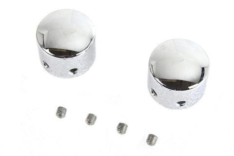 Domed Front Axle Cover Set Chrome Plated - V-Twin Mfg.