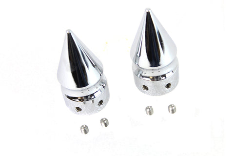 Front Axle Cover Set Pike Style Chrome Plated - V-Twin Mfg.