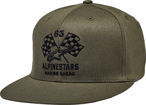 ALPINESTARS Double Check Flat Bill Hat - Military/Black - Large/XL 1212812306910LX