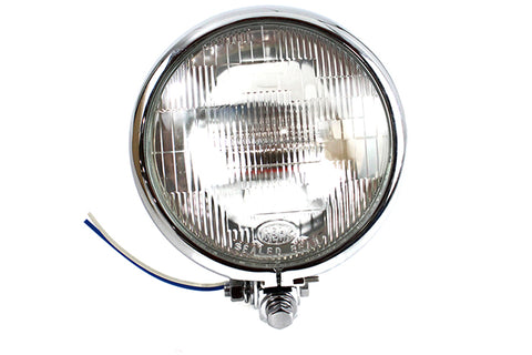 5-3/4 inch Round Headlamp Assembly Chrome - V-Twin Mfg.