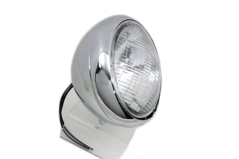 Chrome Replica 7 inch Round Headlamp 6 Volt - V-Twin Mfg.