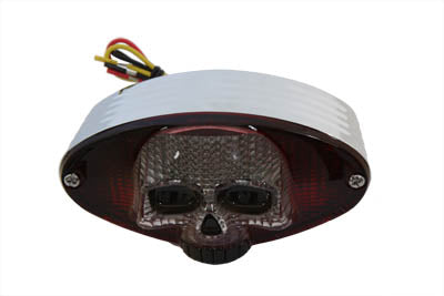 Chrome Cateye LED Tail Lamp Skull Style - V-Twin Mfg.