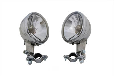 Replica Chrome Guide Spotlamp Set 6 Volt - V-Twin Mfg.