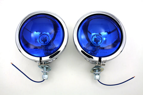 Blue Pursuit Spotlamp Set - V-Twin Mfg.