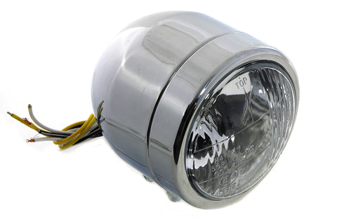 4 inch Round Diamond Cut Style Headlamp Chrome - V-Twin Mfg.