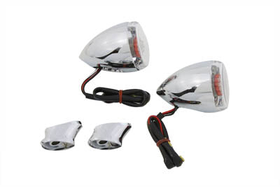 Rear Turn Signal Kit Clear Lens Red LED - V-Twin Mfg.