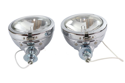 Replica Chrome Guide Spotlamp Set 12 Volt - V-Twin Mfg.