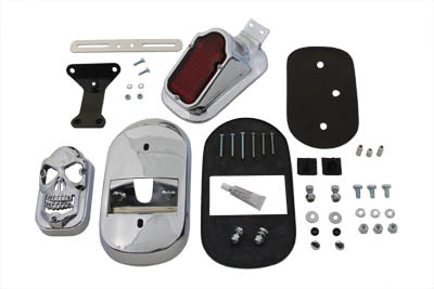 Chrome Tombstone Tail Lamp Kit with Skull Grill - V-Twin Mfg.