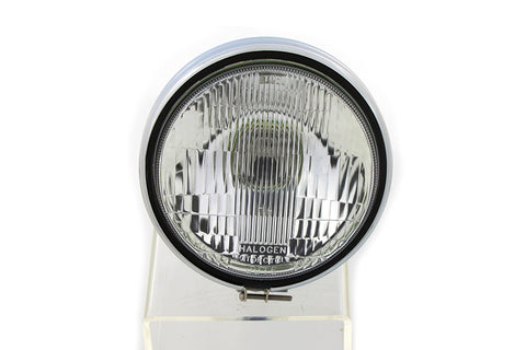 5-3/4 inch Round Stock Type Chrome Headlamp - V-Twin Mfg.