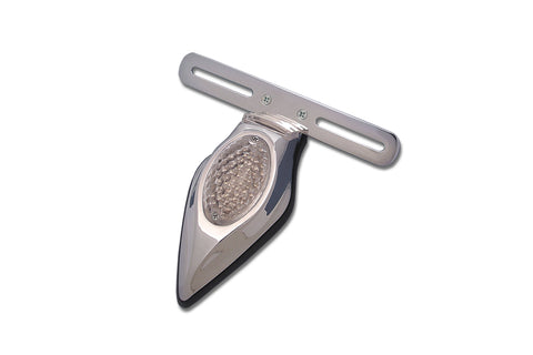 Chrome Teardrop LED Tail Lamp Clear Lens - V-Twin Mfg.