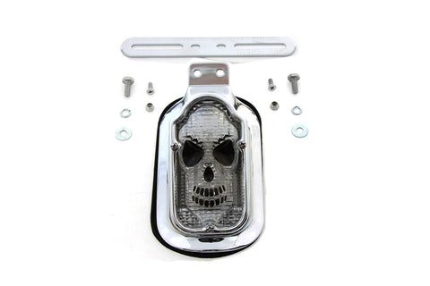 Skull Face Tombstone Tail Lamp Clear Lens - V-Twin Mfg.