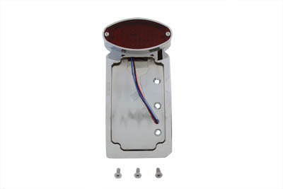 Chrome Cateye LED Tail Lamp License Plate Assembly - V-Twin Mfg.