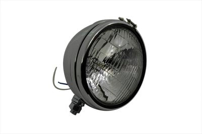 Replica 5-3/4 inch Round Chrome Headlamp - V-Twin Mfg.