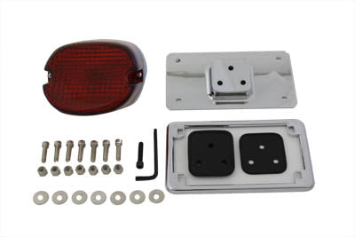 Chrome Laydown Tail Lamp License Mount Kit - V-Twin Mfg.