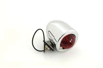 Chrome Bullet Marker Lamp Red Single Filament - V-Twin Mfg.