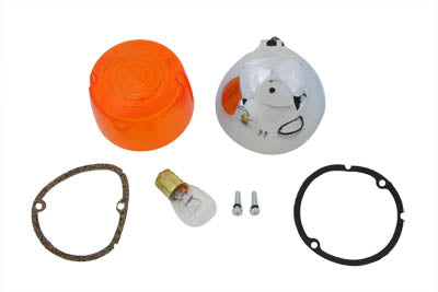 Chrome Turn Signal Assembly Front Right or Left - V-Twin Mfg.