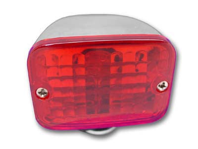 Chrome Tour Marker Lamp Set with Red Lens - V-Twin Mfg.