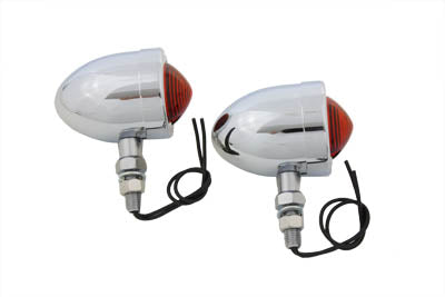 Chrome Red Marker Lamp Set - V-Twin Mfg.