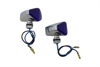 LED Diamond Blue Lens Marker Lamp Set - V-Twin Mfg.
