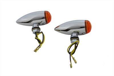 Mini LED Bullet Amber Lens Marker Lamp Set - V-Twin Mfg.