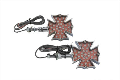 Fireman Cross Turn Signal Set Short Stud Type - V-Twin Mfg.