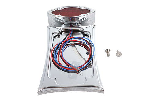 Chrome Billet LED Tail Lamp and License Plate Vertical Side - V-Twin Mfg.