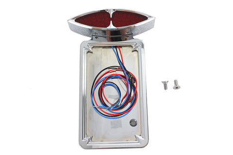 Chrome Billet LED Tail Lamp and License Plate Vertical Side - V-Twin Mfg.