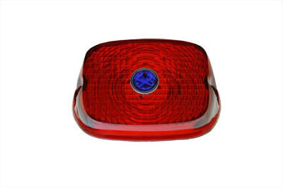 Tail Lamp Lens Red with Blue Dot - V-Twin Mfg.