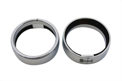 Spotlamp Chrome Frenched Trim Ring Set - V-Twin Mfg.