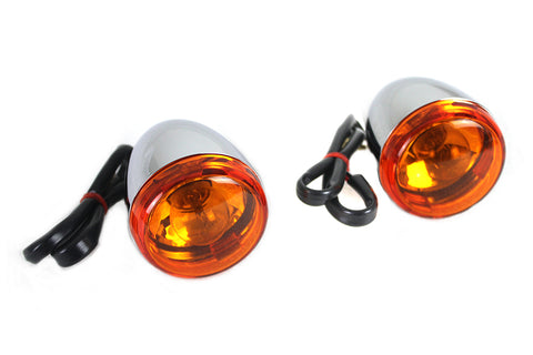Chrome Torpedo Style Rear Turn Signal Set - V-Twin Mfg.