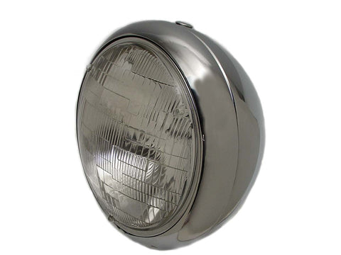 Vintage 7 inch Round Headlamp 12 Volt - V-Twin Mfg.