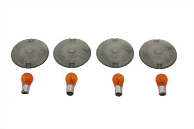 Turn Signal Flat Style Lens Kit Smoked - V-Twin Mfg.