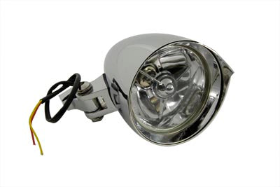 4-1/2 inch Round Chrome Billet Headlamp - V-Twin Mfg.
