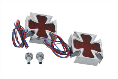 Chrome Maltese Marker Lamp Set - V-Twin Mfg.