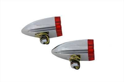 Red Lens with Amber LED Marker Lamp Set - V-Twin Mfg.