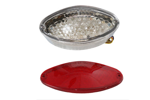 Chrome Cateye Stepped Design Tail Lamp - V-Twin Mfg.