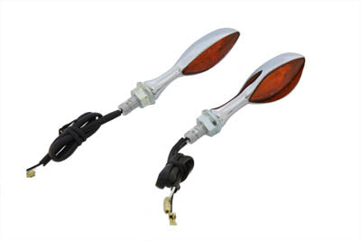 Chrome Eagle Eye Amber Marker Lamp Set - V-Twin Mfg.