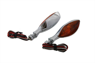Chrome Eagle Eye Amber Marker Lamp Set - V-Twin Mfg.