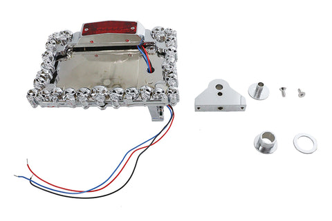 Chrome Skull Style Tail Lamp Assembly - V-Twin Mfg.