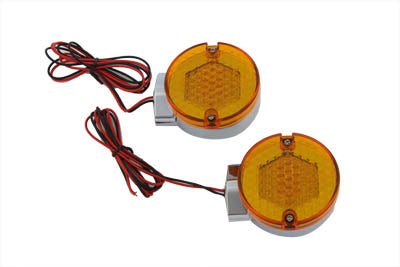 LED Turn Signal Set Rear Amber Lens - V-Twin Mfg.