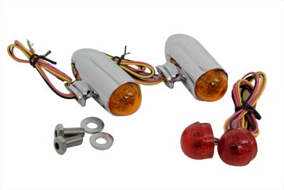 Bullet Marker Lamp Set with Red and Amber LEDs - V-Twin Mfg.