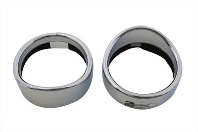 Spotlamp Frenched Trim Ring with Visor - V-Twin Mfg.
